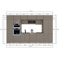 Bucatarie ZONE A 400 FRONT MDF K002 / decor 200